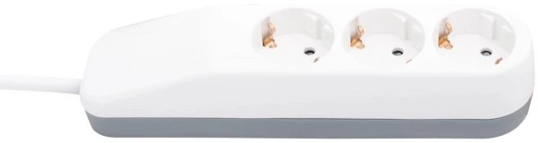 REV Ritter ICE Steckdosenleiste mit Winkel-Flachstecker, 3-fach, 1.4m, weiß