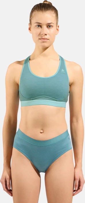 Odlo Ascent Performance Wool Medium Sport-BH arctic/aqua haze (Damen)