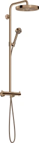 Hansgrohe AXOR One Showerpipe mit Thermostat und Kopfbrause 280 1jet polished red gold