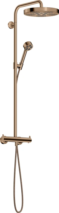 Hansgrohe AXOR One Showerpipe mit Thermostat und Kopfbrause 280 1jet polished red gold