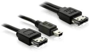 DeLOCK Power Over eSATA [eSATAp] auf mini-USB/eSATA Y-Kabel 1m