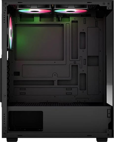 AeroCool Pivot Black, inkl. 3x Lüfter, Lüfter LED ARGB, Glasfenster
