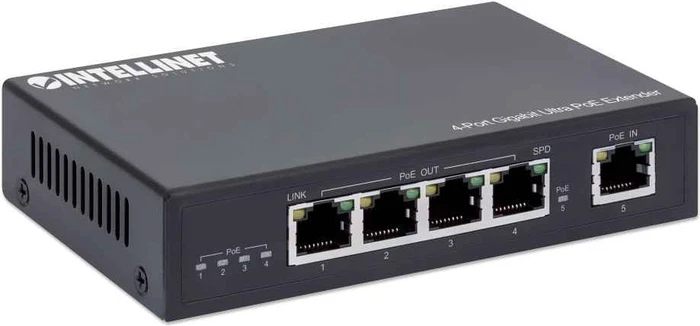 Intellinet Desktop Gigabit Switch, 5x RJ-45, 90W PoE+