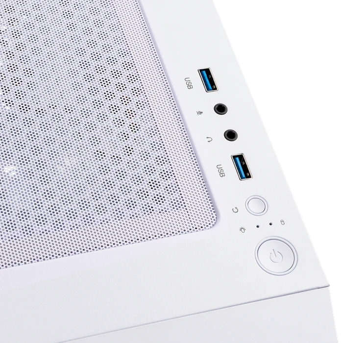 BitFenix Nova Mesh SE TG, weiß, inkl. 2x Lüfter, Glasfenster