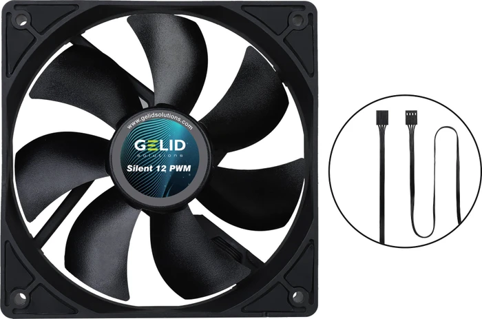 Gelid Solutions Silent 12 PWM, schwarz, 120mm
