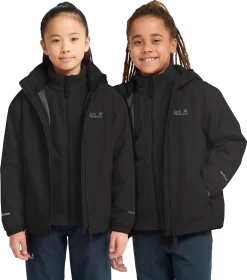 Jack Wolfskin Iceland 3in1 Funktionsjacke schwarz (Junior)