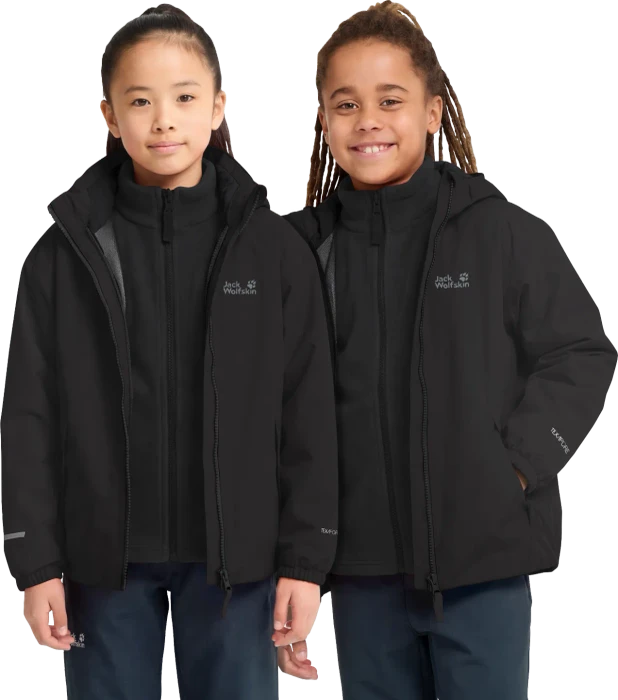 Jack Wolfskin Iceland 3in1 Funktionsjacke schwarz (Junior)