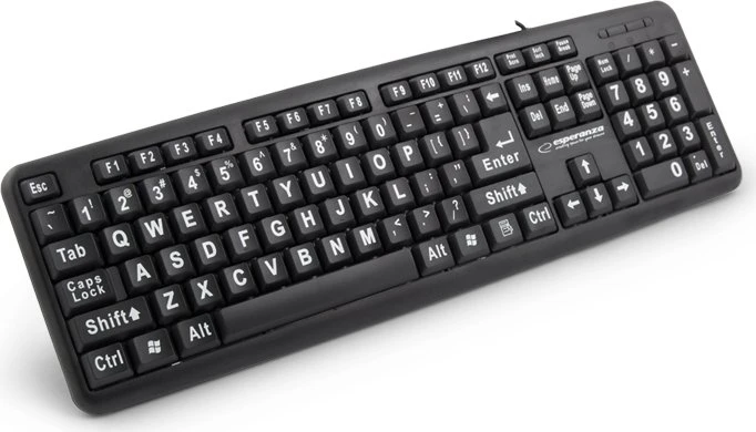 Esperanza Florida Großschrifttastatur, schwarz, USB, US