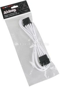 BitFenix Alchemy 4-Pin Molex Verlängerung 45cm, sleeved weiß/schwarz