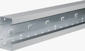 Hager Brüstungskanal-Unterteil frontrastend Stahl BRS 68x130mm Oberteil 80mm lichtgrau