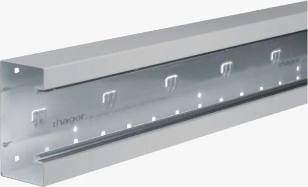 Hager Brüstungskanal-Unterteil frontrastend Stahl BRS 68x130mm Oberteil 80mm lichtgrau