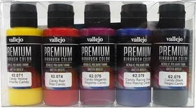 Vallejo Premium Airbrush Color Candy Colors Farbset, 5-tlg.