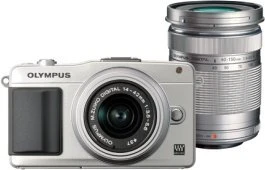 Olympus PEN E-PM2 silber mit Objektiv M.Zuiko digital 14-42mm 3.5-5.6 II und M.Zuiko digital ED 40-150mm 4.0-5.6