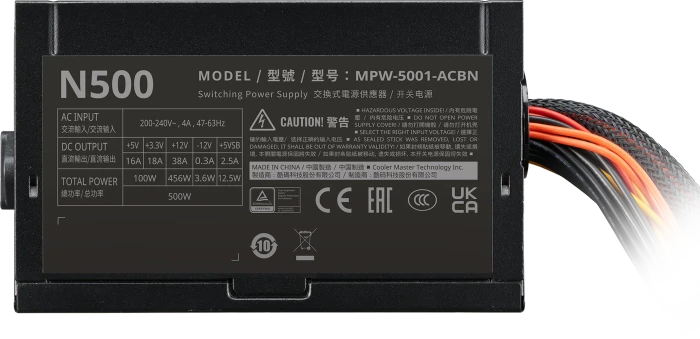 Cooler Master Elite NEX N500 230V 500W, ATX 2.41
