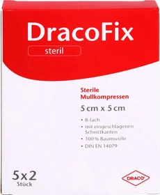 Dr. Ausbüttel DracoFix Peel Mullkompressen steril 8-fach, 5 x 5cm, 10 Stück