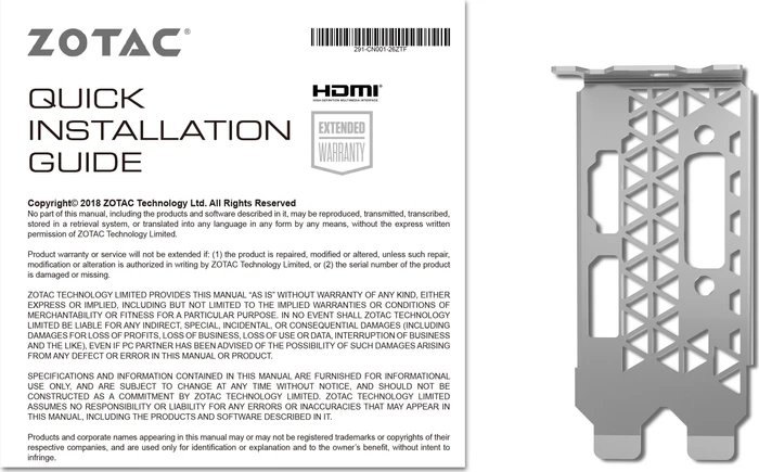 Zotac Gaming GeForce GTX 1650 Low Profile, 4GB GDDR5, DVI, HDMI, DP