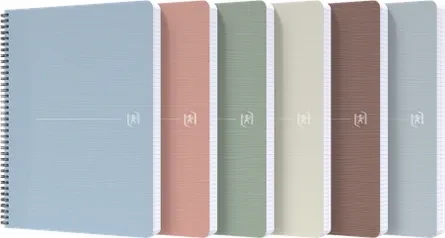Oxford My Rec'Up Spiralbuch, A4, liniert, Hardcover, weiß, 90 Blatt