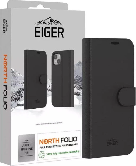 Eiger North Folio Case für Apple iPhone 15 schwarz
