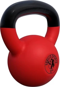 Gorilla Sports Red Rubber Kettlebell Hantel 12kg