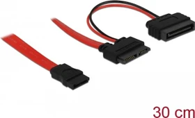 DeLOCK Slim SATA 7+6-Pin auf 1x 7-Pin SATA + 1x 15-Pin SATA Strom, 30cm (84800)