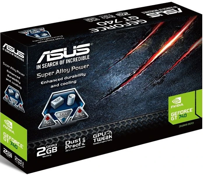 ASUS GeForce GT 740, GT740-2GD3, 2GB DDR3, VGA, DVI, HDMI