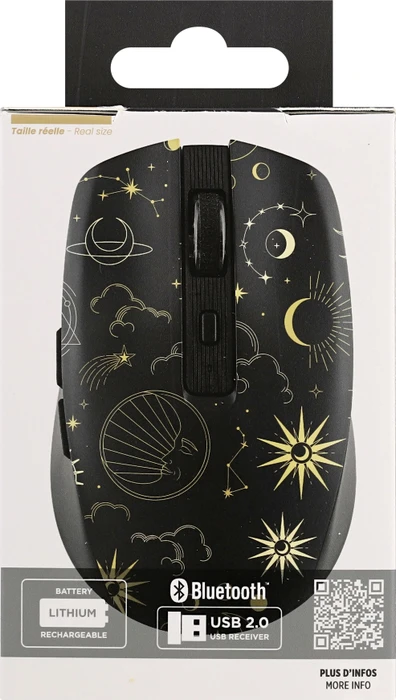 T'nB Rechargeable Bluetooth Wireless Mouse, Astro Exclusiv schwarz/gold, USB/Bluetooth