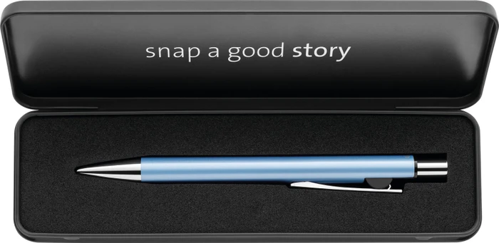 Pelikan Snap Metallic Kugelschreiber frostblau/silber, Metalletui (821278)