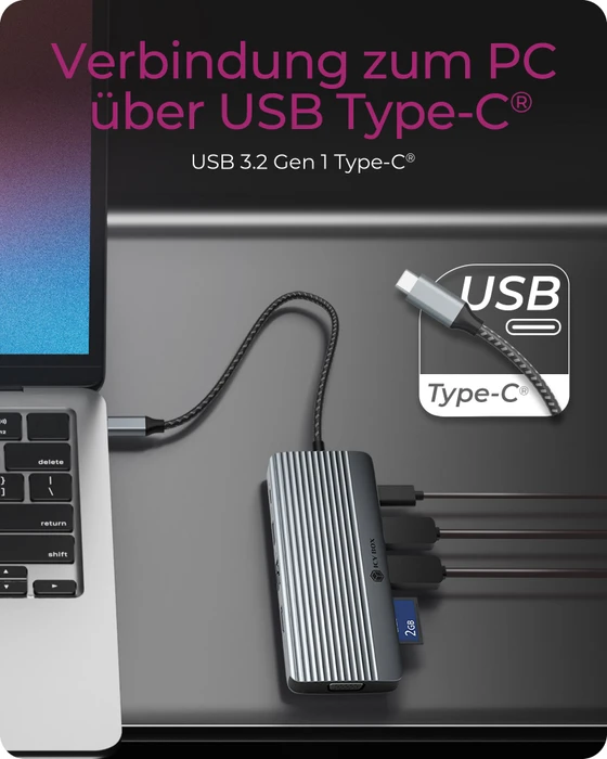 RaidSonic Icy Box IB-DK4040A-CPD 10-in-1 USB-C Dock, USB-C 3.0 [Stecker]
