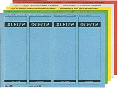 Leitz selbstklebende Ordner-Rückenschilder kurz/breit, blau, 25 Blatt/100 Stück