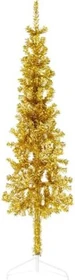 vidaXL Künstlicher Weihnachtsbaum halbrund schlank gold, 150cm