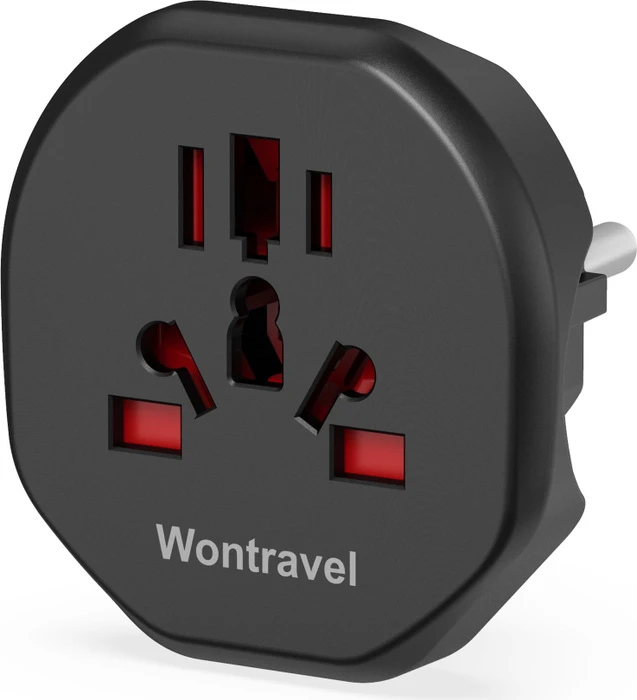 Wontravel Reiseadapter UK/AUS/USA auf EU, schwarz (WL-09 Black)