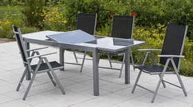 Merxx Amalfi Gartenmöbel-Set schwarz, 5-tlg.