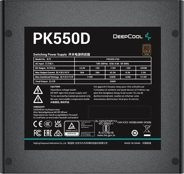 DeepCool PK Series PK550D 550W, ATX 2.4