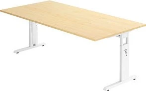 Hammerbacher Ergonomic O-Serie OS2E/3/W Schreibtisch 200x100cm Ahorn/weiß