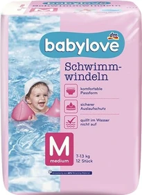 Babylove Gr.M Einweg-Schwimmwindel, 7-13kg, 12 Stück