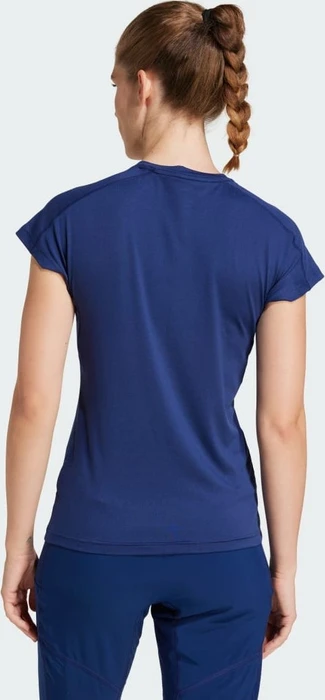 adidas Aeroready Train Essentials Minimal Branding V-Neck Funktionsshirt kurzarm dark blue/white (Damen)