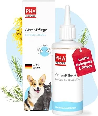 PHA PetVet Ohrenpflege Tropfen für Hunde & Katzen, 100ml