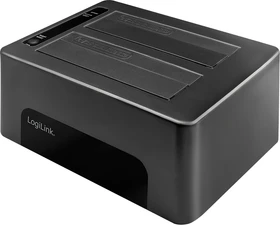 LogiLink USB 3.0 2-Bay für 2.5"/3.5" SATA HDD/SSD, schwarz, USB-B 3.0