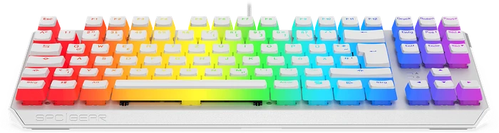 Endorfy SilentiumPC SPC Gear GK630K, PBT, LEDs RGB, Onyx White Tournament, Kailh BROWN, USB, DE