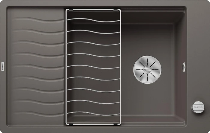 Blanco Elon XL 6 S-F InFino Becken reversibel mit Ablauffernbedienung vulkangrau
