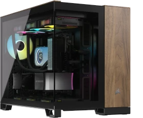 Corsair 2500X, schwarz/Walnuß, Glasfenster