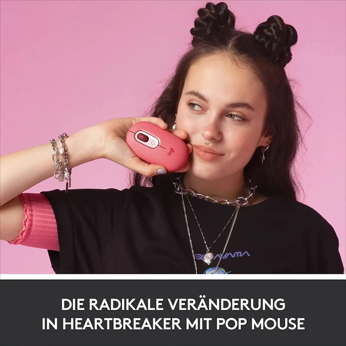 Logitech POP Wireless Mouse, Heartbreaker, Logi Bolt, USB/Bluetooth