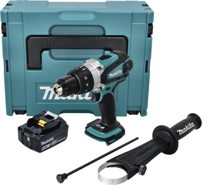 Makita DHP458G1J Akku-Schlagbohrschrauber inkl. MAKPAC + Akku 6.0Ah