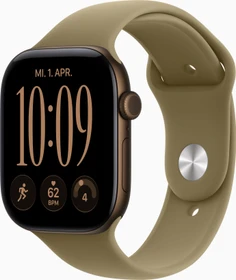 Apple Watch Series 12 (GPS) 46mm Aluminium dunkelbronze mit Sportarmband M/L oliv