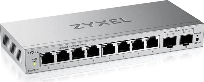 Zyxel GS1200 Desktop Gigabit Smart Switch, 8x RJ-45, 2x SFP