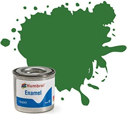 Humbrol Enamel Paint 131 mid green satin, 14ml