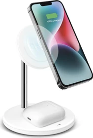 SBS Mobile Kabellose 2-in-1-Ladestation weiß