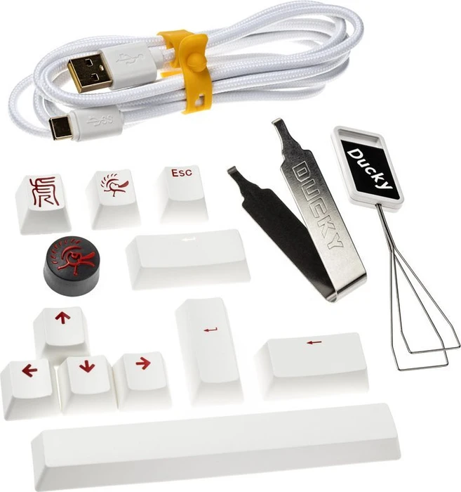 Ducky One 3 SF PBT, LEDs RGB, Pure White, MX RGB BROWN, USB, US