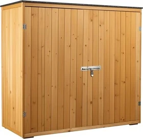 Wiltec 136x127cm Gartenhaus mit Doppeltür natur