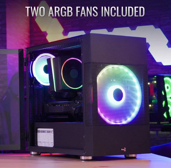 AeroCool Atomic, inkl. GPU-Halterung, Glasfenster